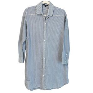 James Perse Los Angeles Shirt Dress Grey Stripe 1 Small Minimalist Contemporary